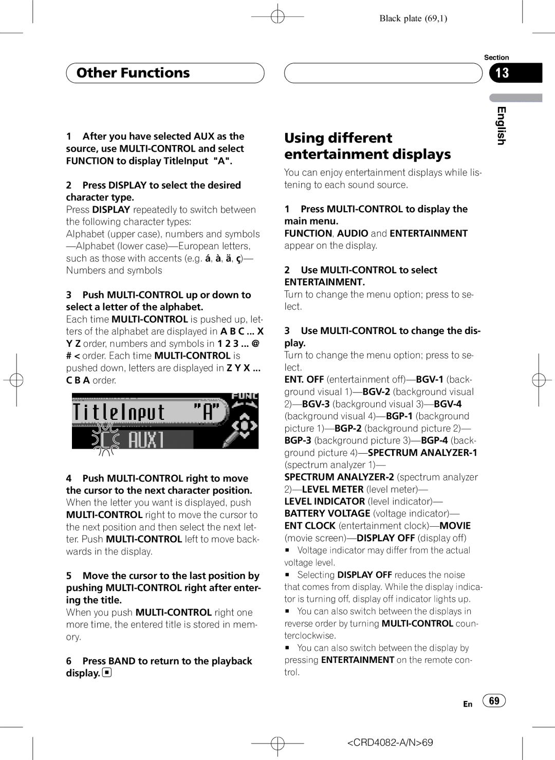 Pioneer DEH-P80RS operation manual Other Functions, Using different, Entertainment displays 