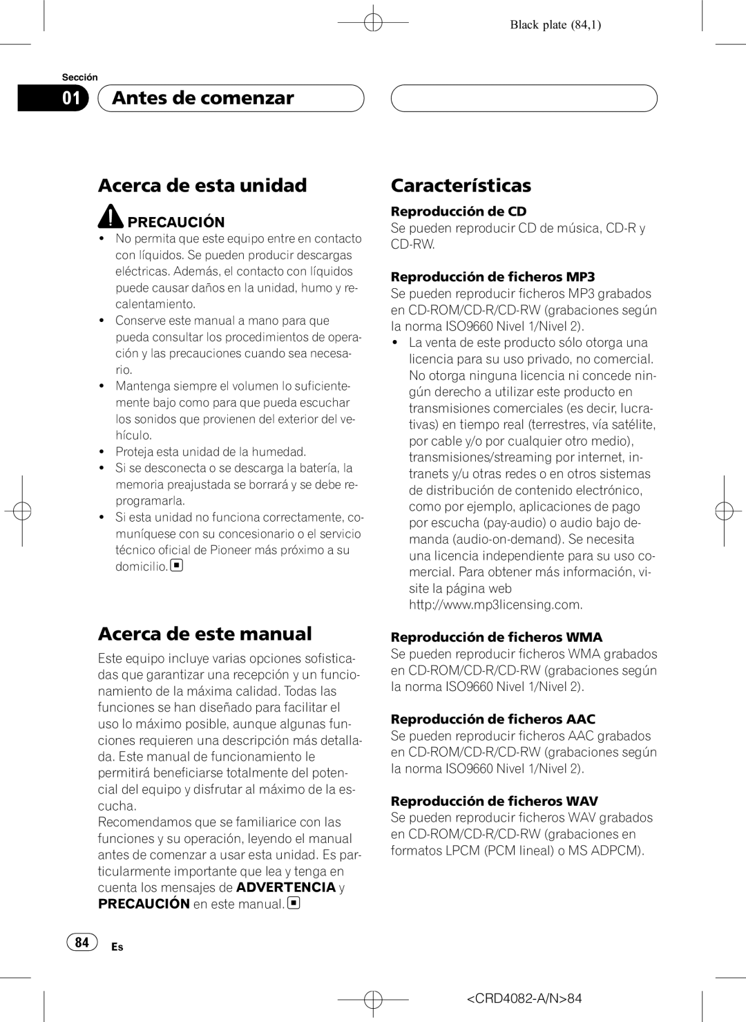 Pioneer DEH-P80RS operation manual Antes de comenzar Acerca de esta unidad, Acerca de este manual, Características 