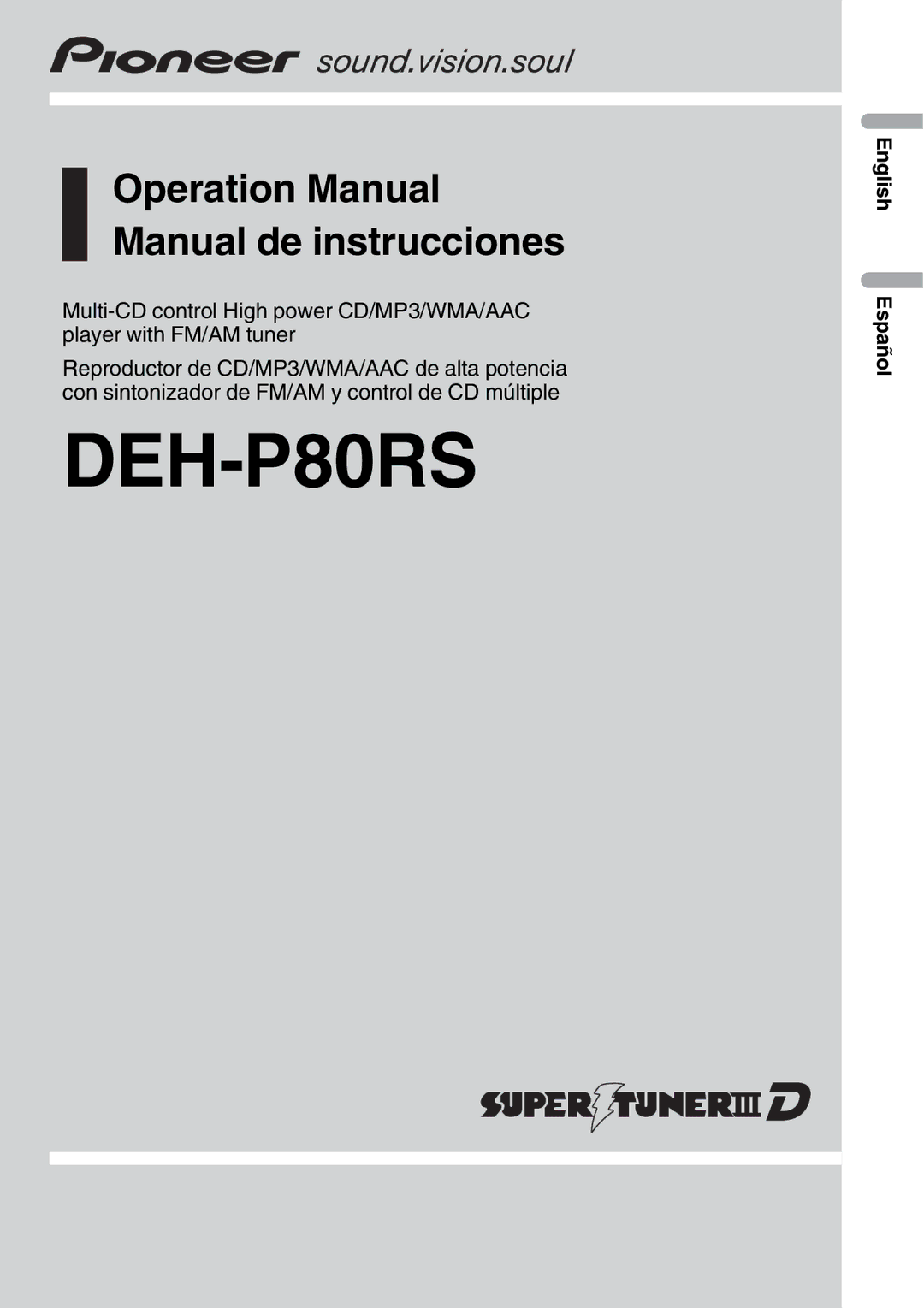 Pioneer DEH-P80RS operation manual 