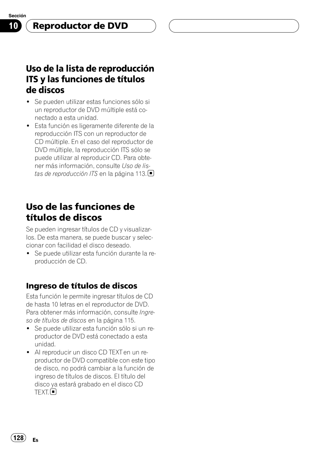 Pioneer DEH-P80RS operation manual 128 Es 