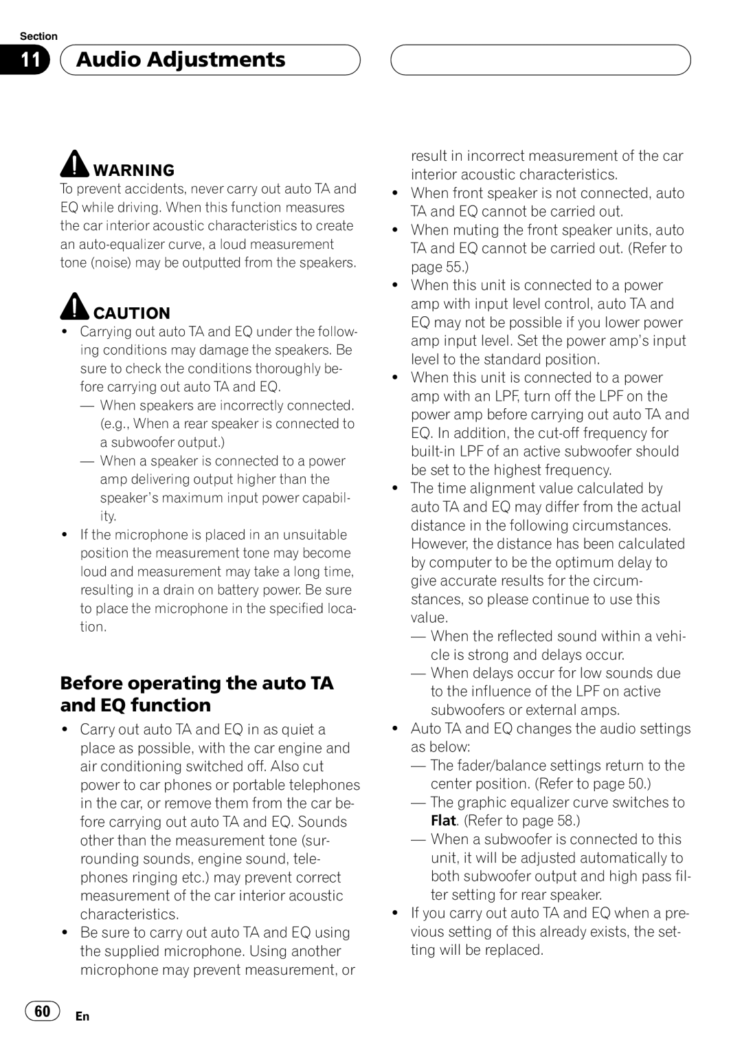 Pioneer DEH-P80RS operation manual Before operating the auto TA and EQ function 