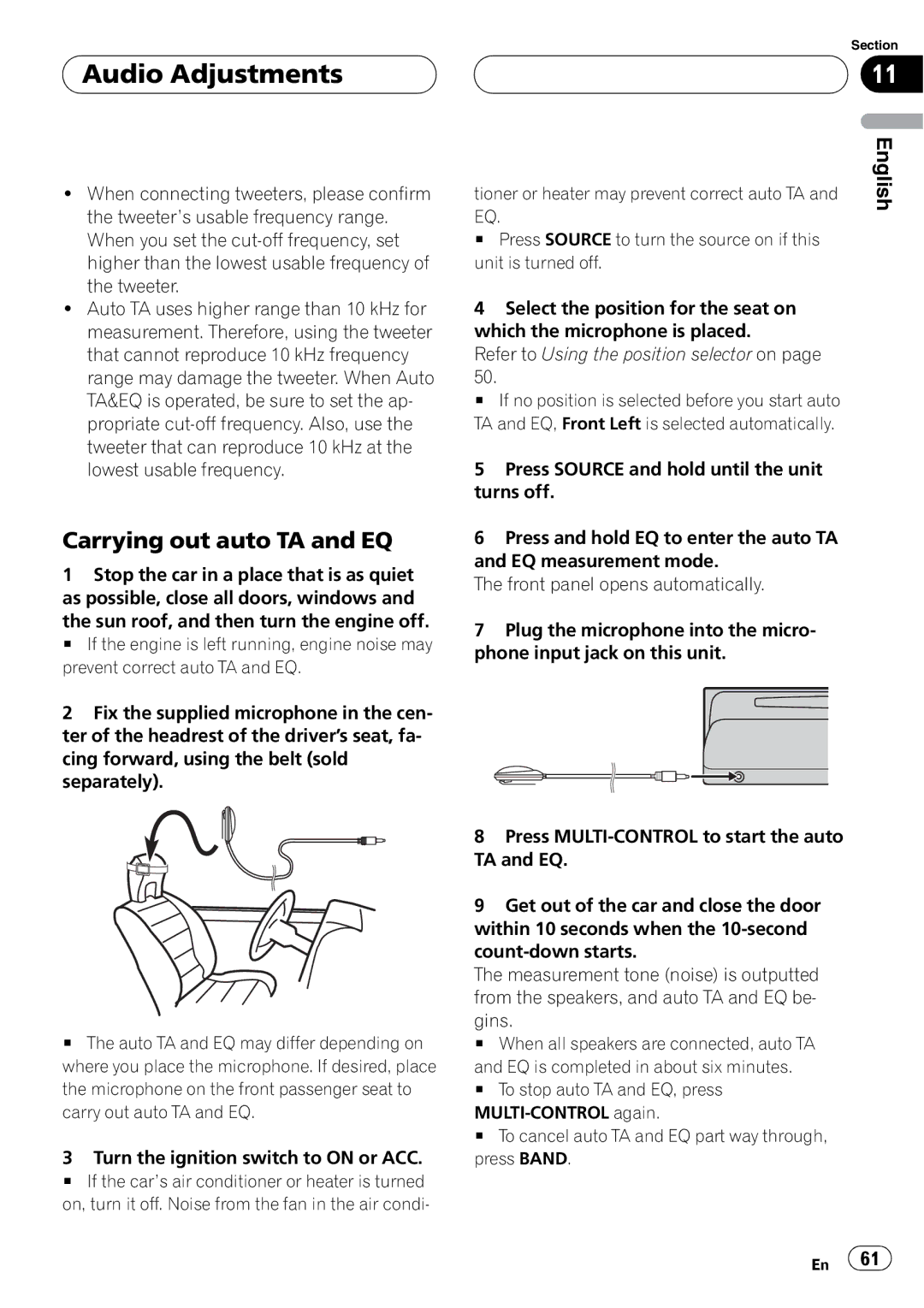 Pioneer DEH-P80RS operation manual Carrying out auto TA and EQ 