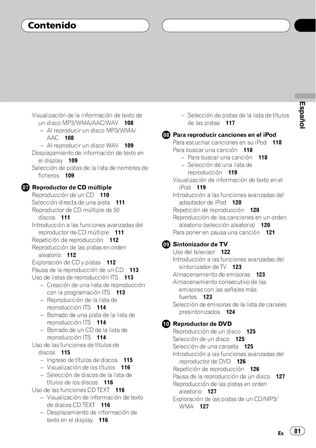 Pioneer DEH-P80RS operation manual Español 