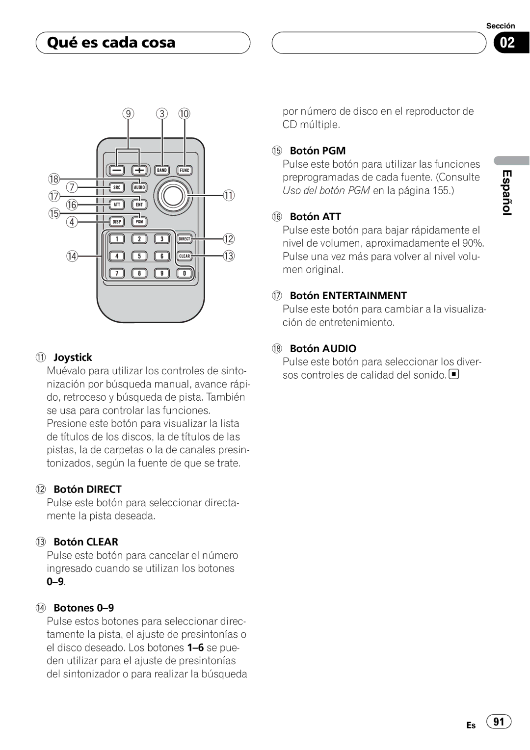 Pioneer DEH-P80RS operation manual Qué es cada cosa 