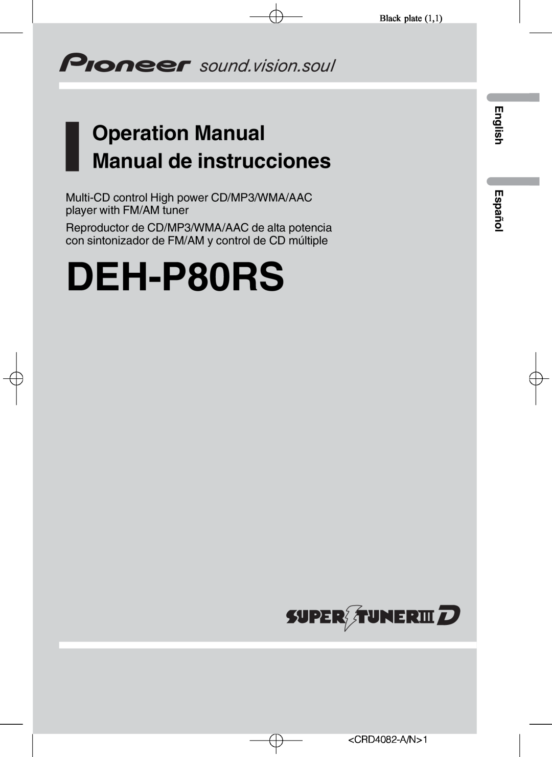 Pioneer DEH-P80RS operation manual Operation Manual Manual de instrucciones 