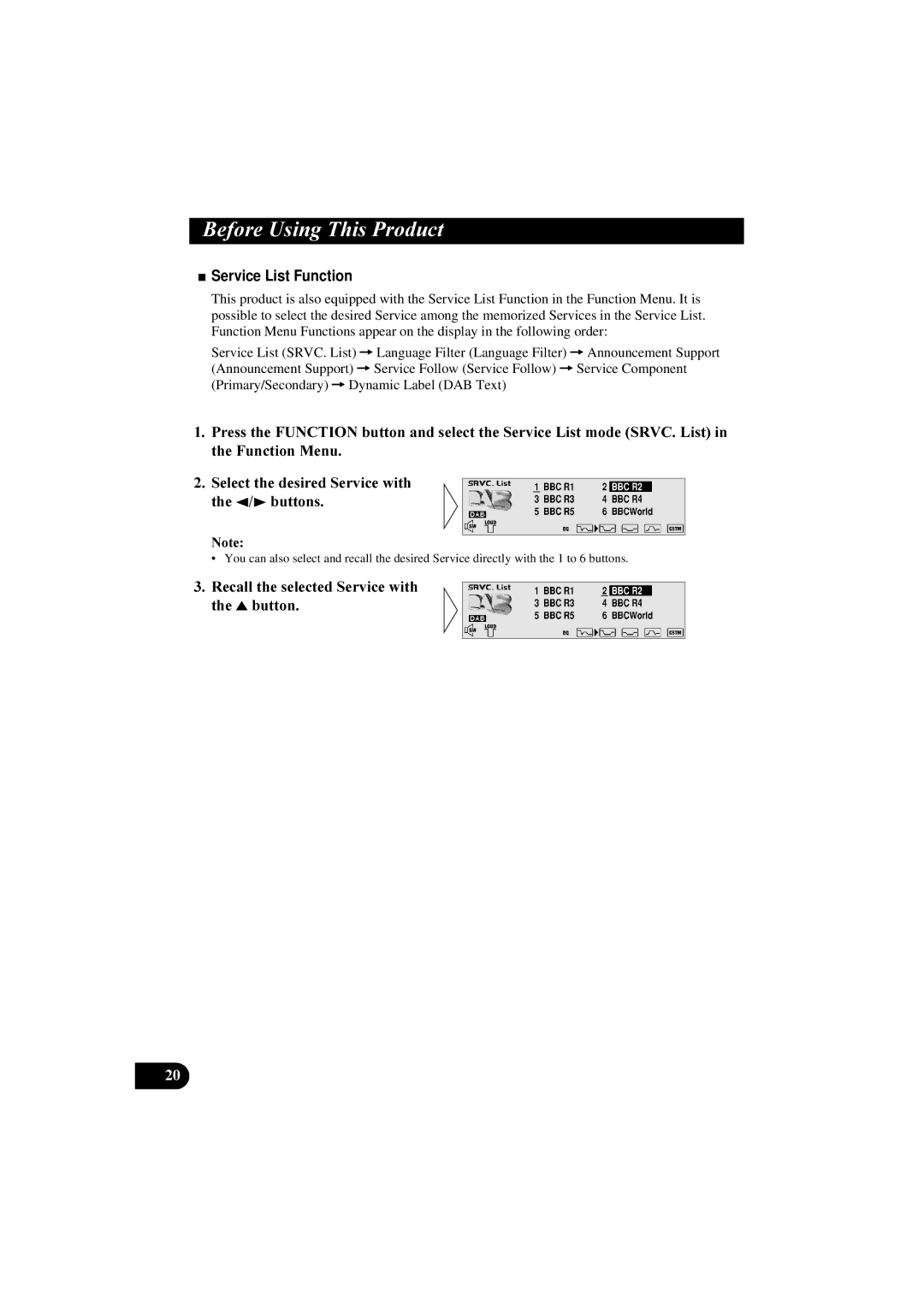 Pioneer DEH-P8100R manual Service List Function 