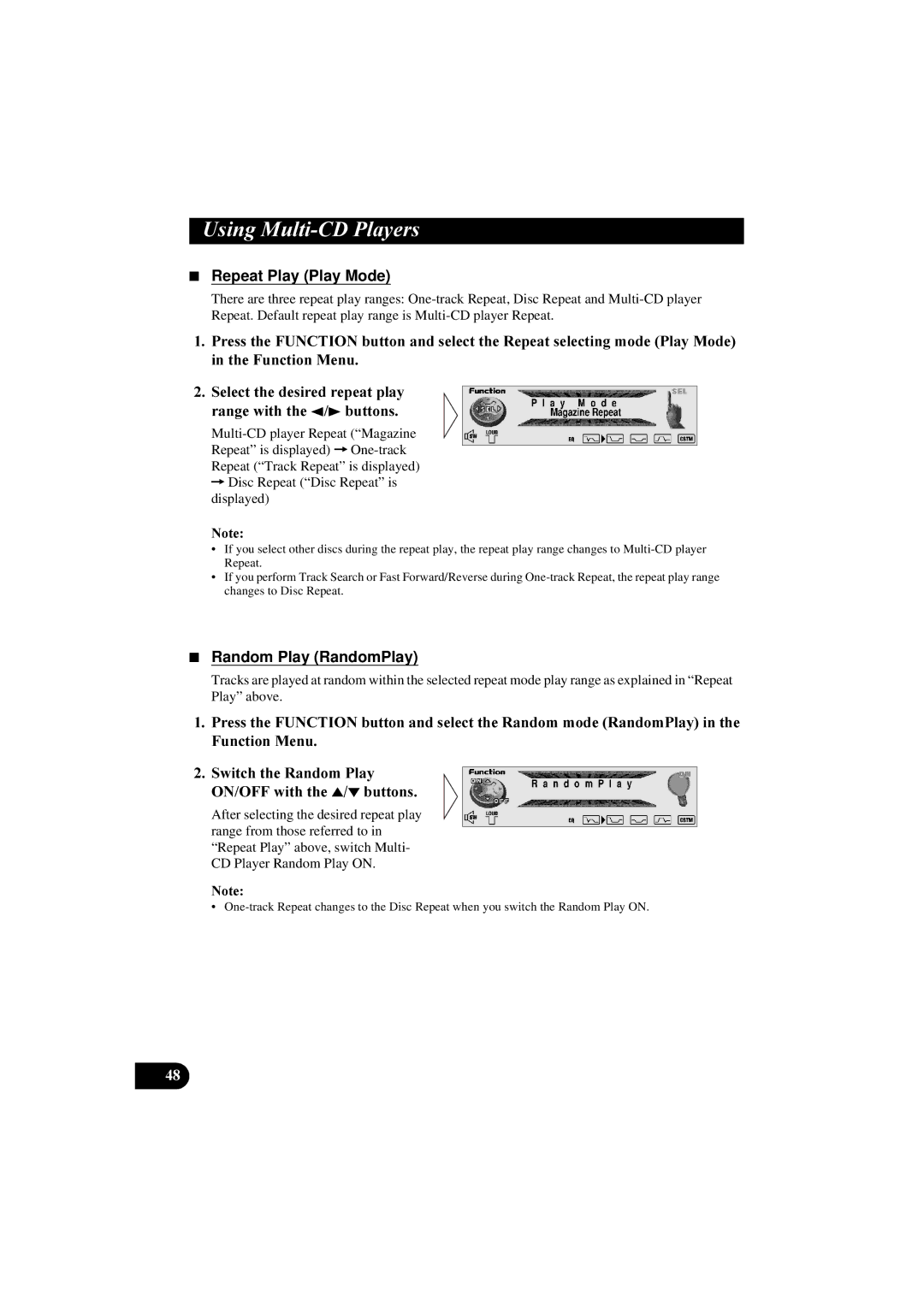 Pioneer DEH-P8100R manual 8VLQJ0XOWL&3OD\HUV, 6ZLWFKWKH5DQGRP3OD 