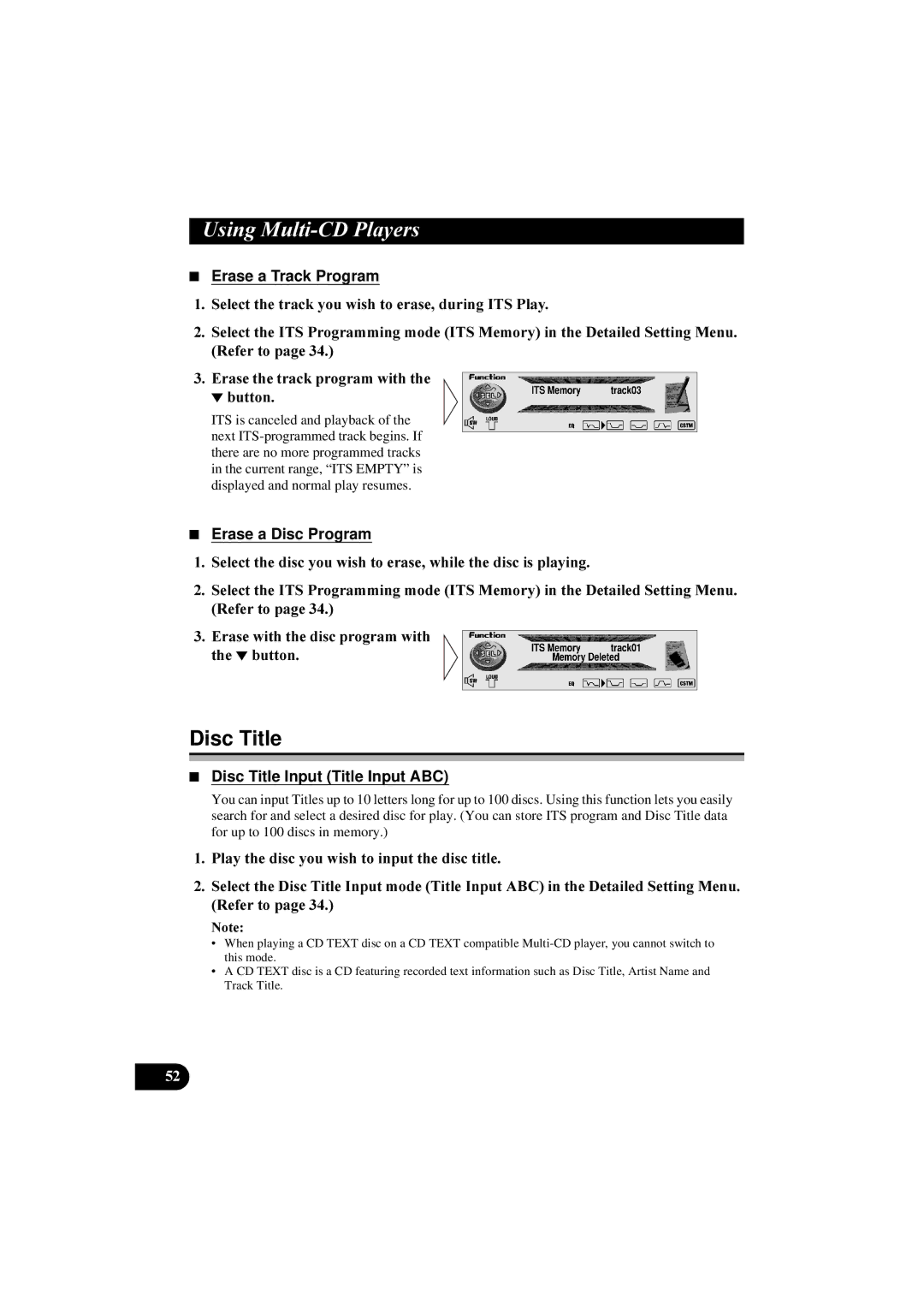 Pioneer DEH-P8100R manual Disc Title, Erase a Track Program, 6HOHFWWKHWUDFN\RXZLVKWRHUDVHGXULQJ,763OD, Erase a Disc Program 