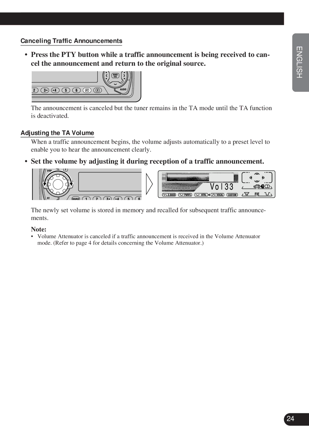 Pioneer DEH-P8200R operation manual Canceling Traffic Announcements, Adjusting the TA Volume 