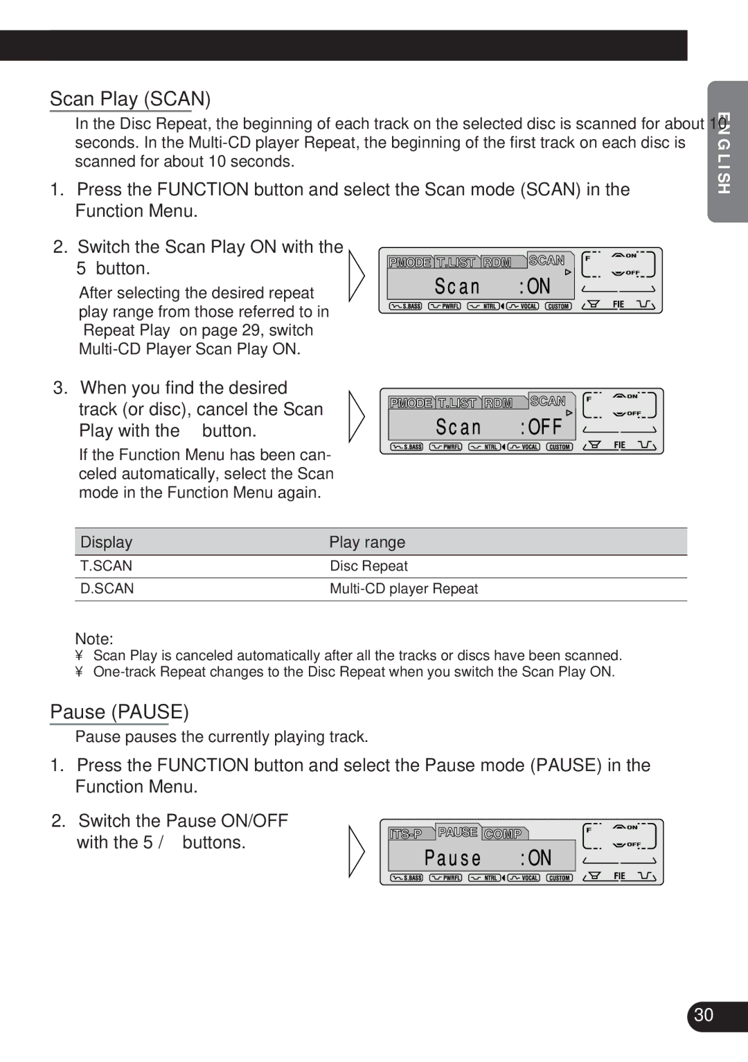 Pioneer DEH-P8200R operation manual Scan Play Scan 