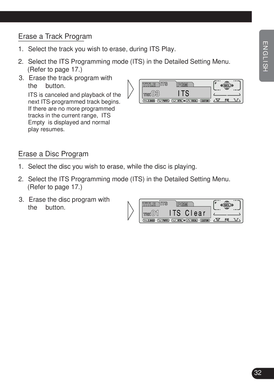 Pioneer DEH-P8200R operation manual Erase a Track Program, Erase a Disc Program 