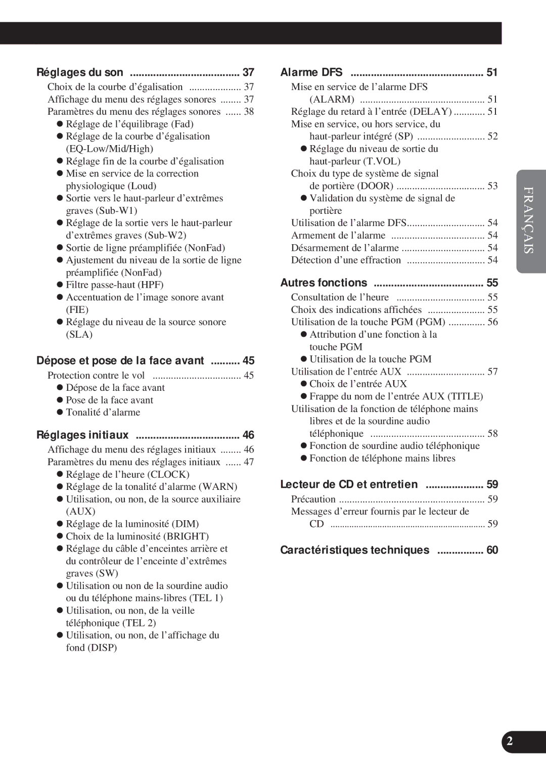 Pioneer DEH-P8200R operation manual English Français Deutsch Français Italiano Nederlands 