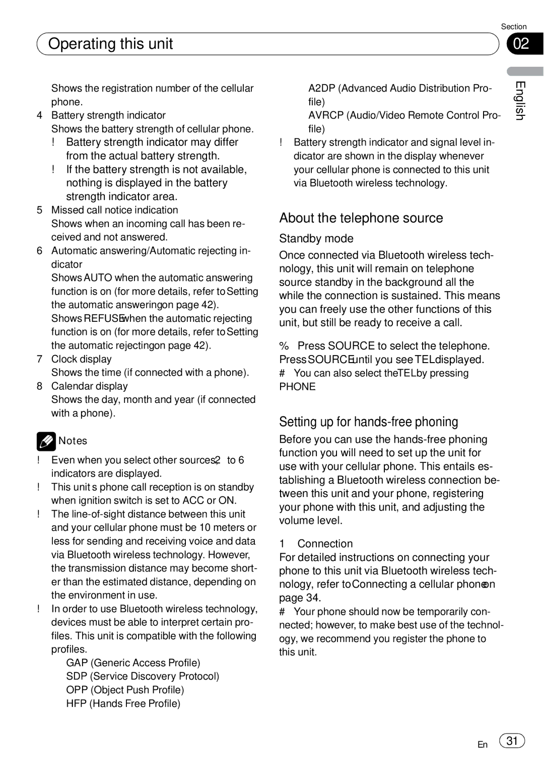 Pioneer DEH-P85BT operation manual About the telephone source, Setting up for hands-free phoning, Standby mode, Phone 