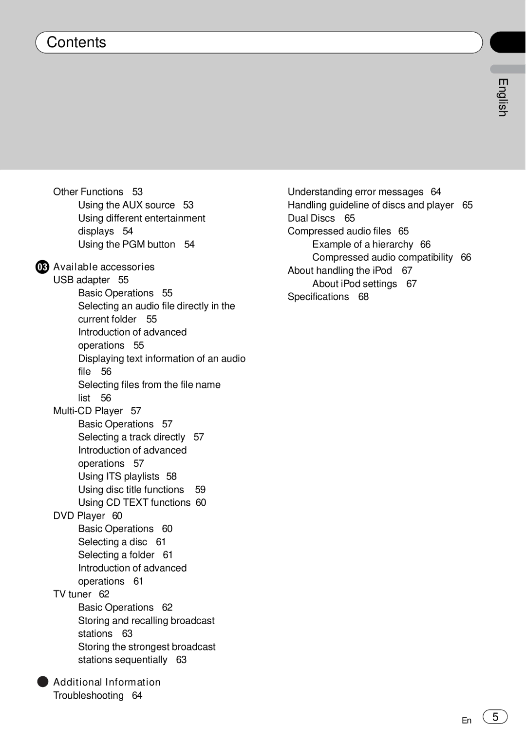 Pioneer DEH-P85BT operation manual Additional Information Troubleshooting, Understanding error messages, Specifications 