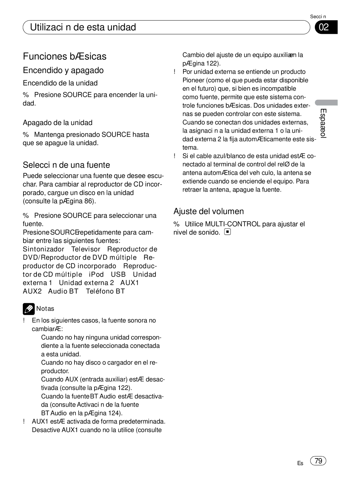 Pioneer DEH-P85BT Utilización de esta unidad Funciones básicas, Encendido y apagado, Selección de una fuente 