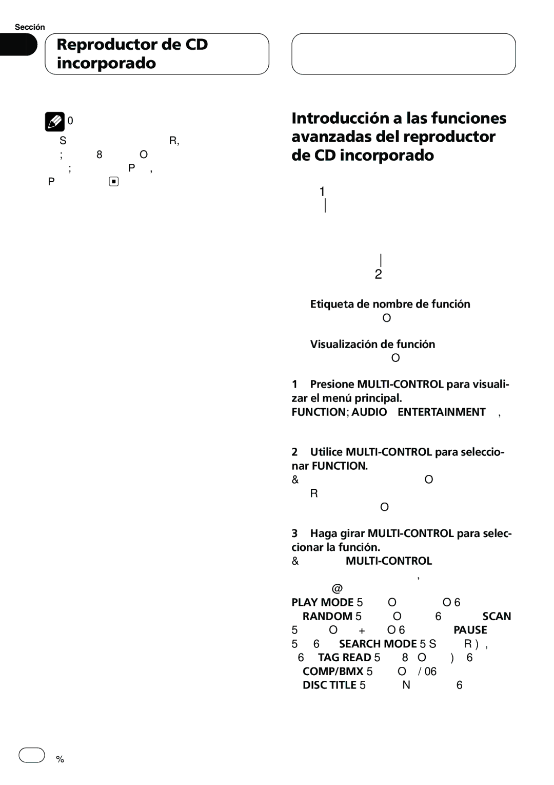 Pioneer DEH-P8600MP operation manual + + 