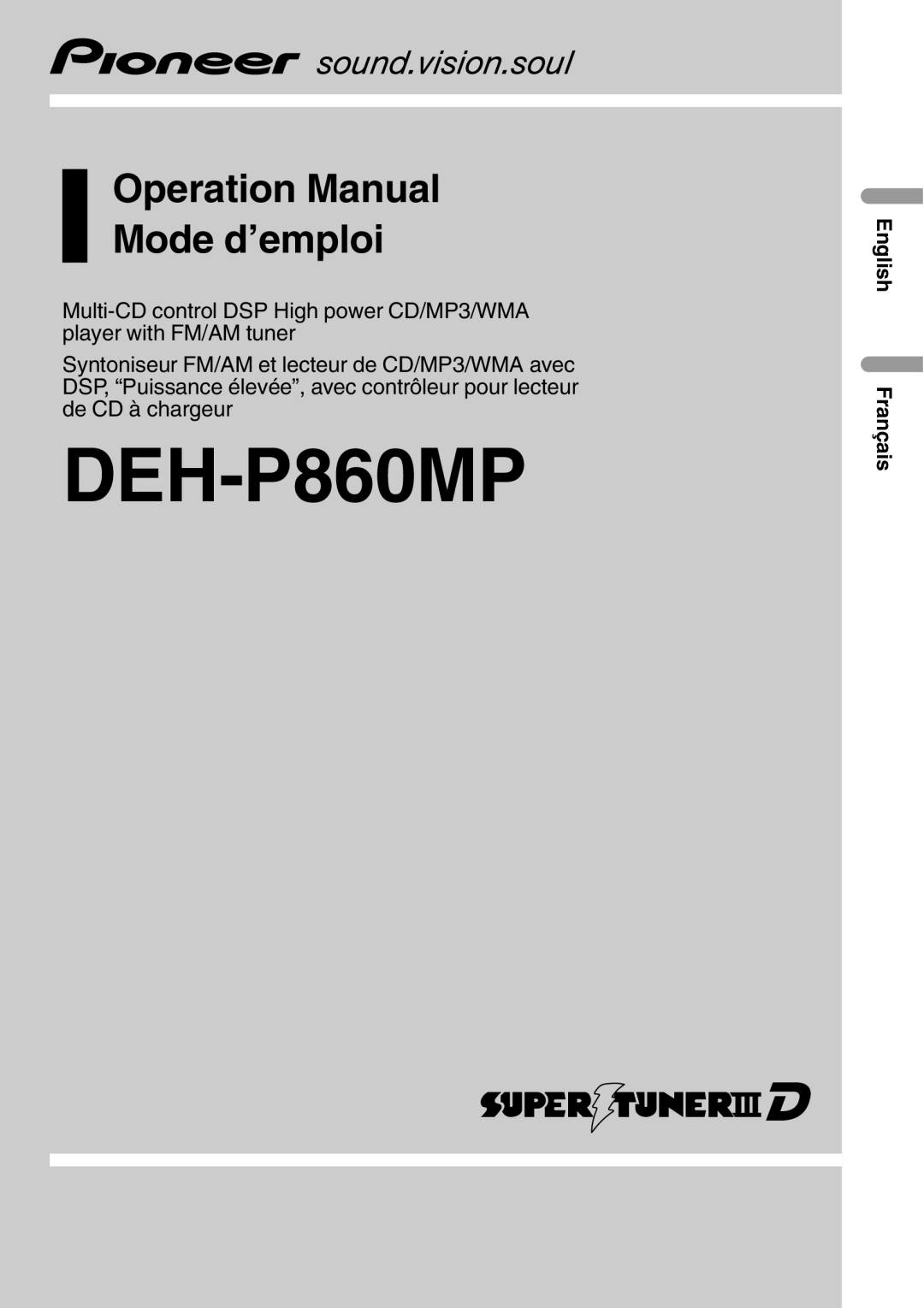 Pioneer DEH-P860MP operation manual 