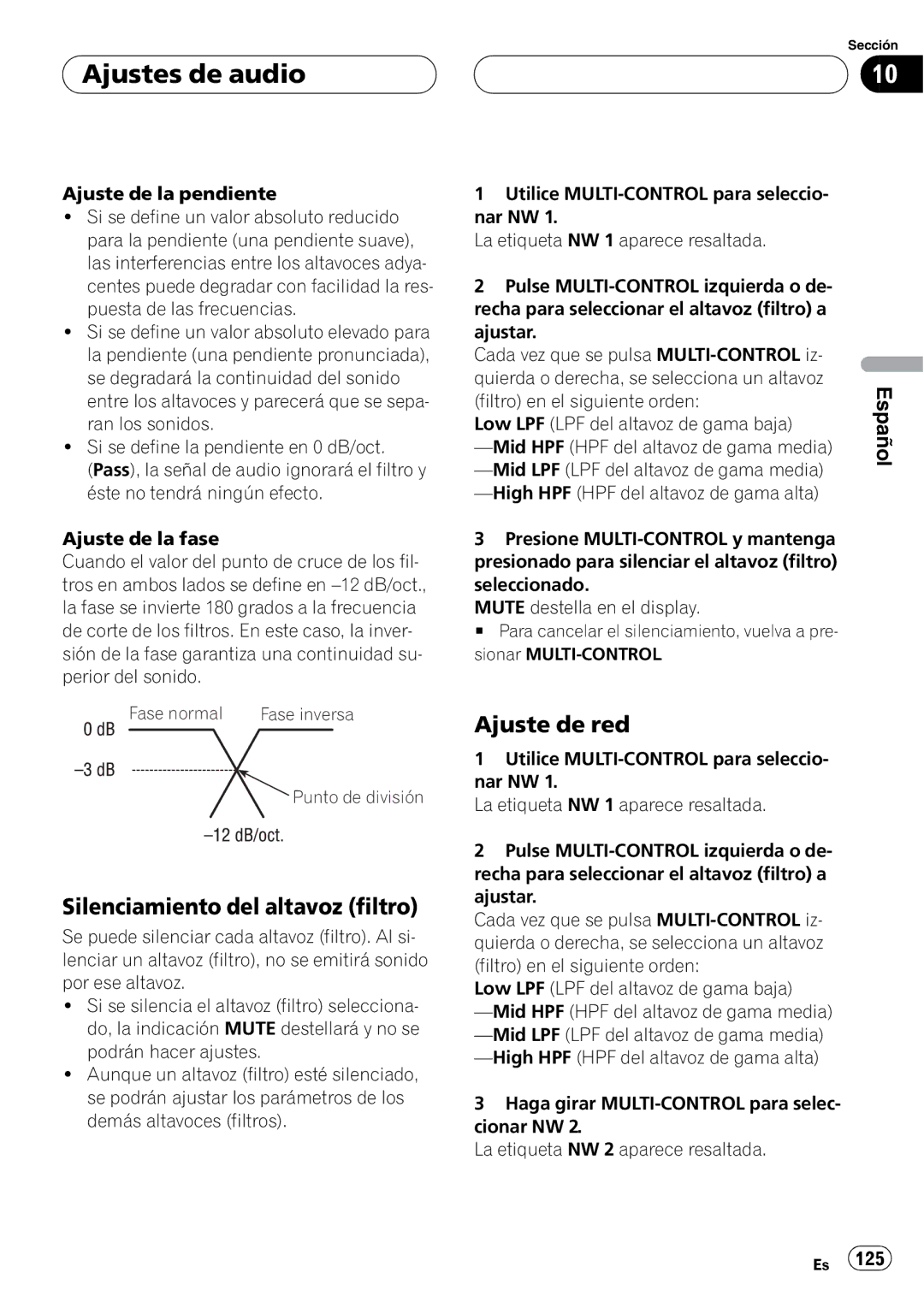 Pioneer DEH-P8650MP operation manual Fase normal 