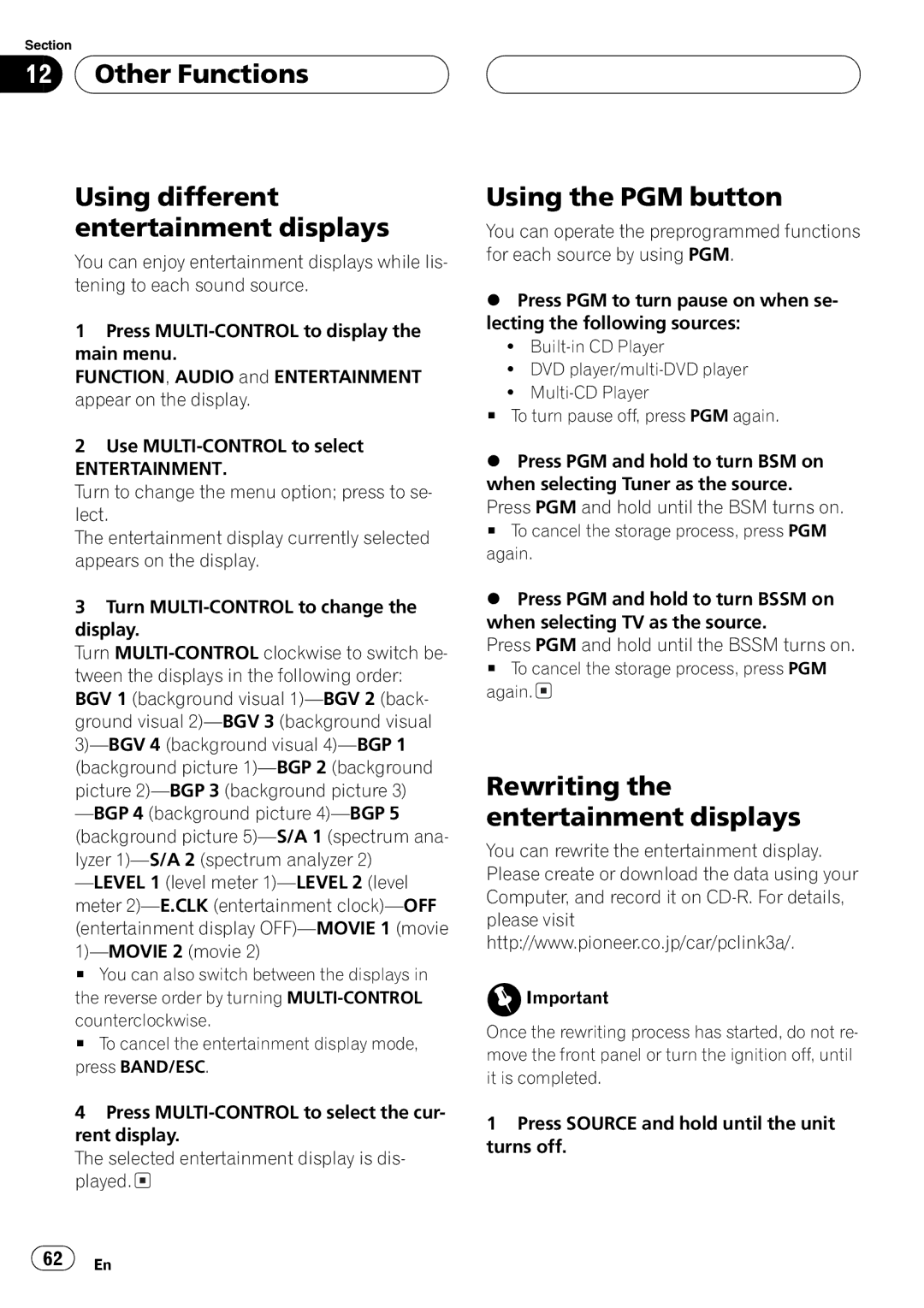 Pioneer DEH-P8650MP operation manual 