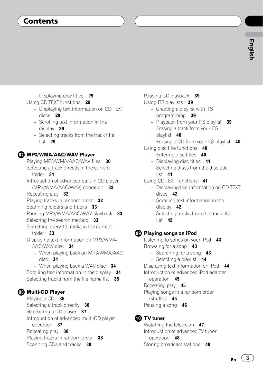 Pioneer DEH-P88RS operation manual English 