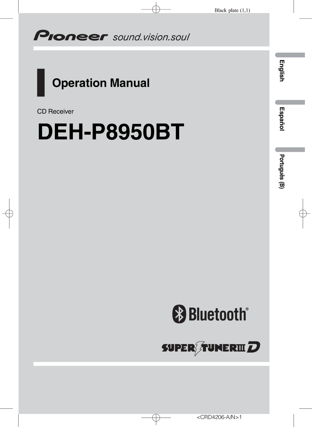 Pioneer DEH-P8950BT operation manual CRD4206-A/N1 