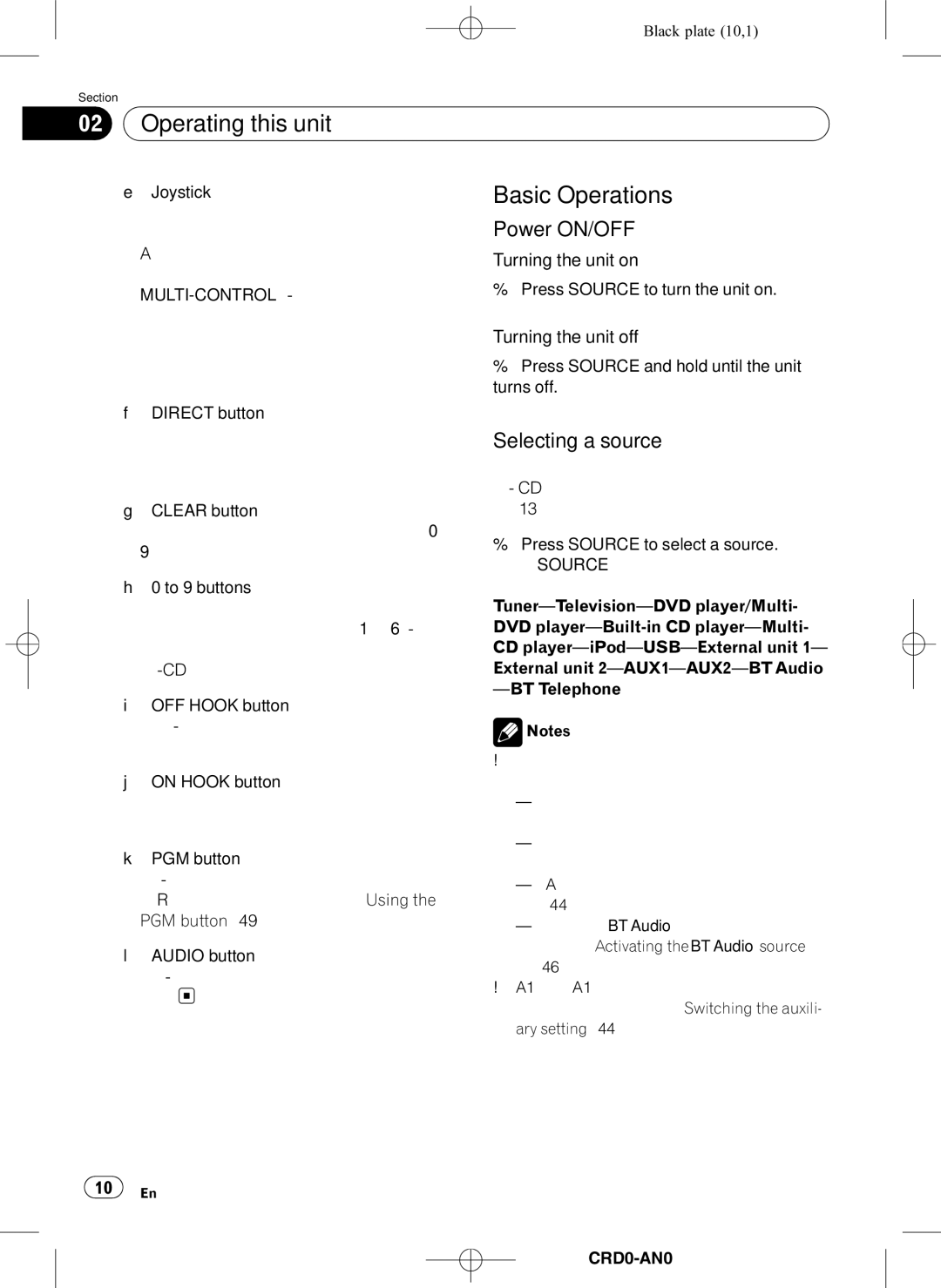 Pioneer DEH-P8950BT Basic Operations, Power ON/OFF, Selecting a source, Turning the unit on, Turning the unit off 