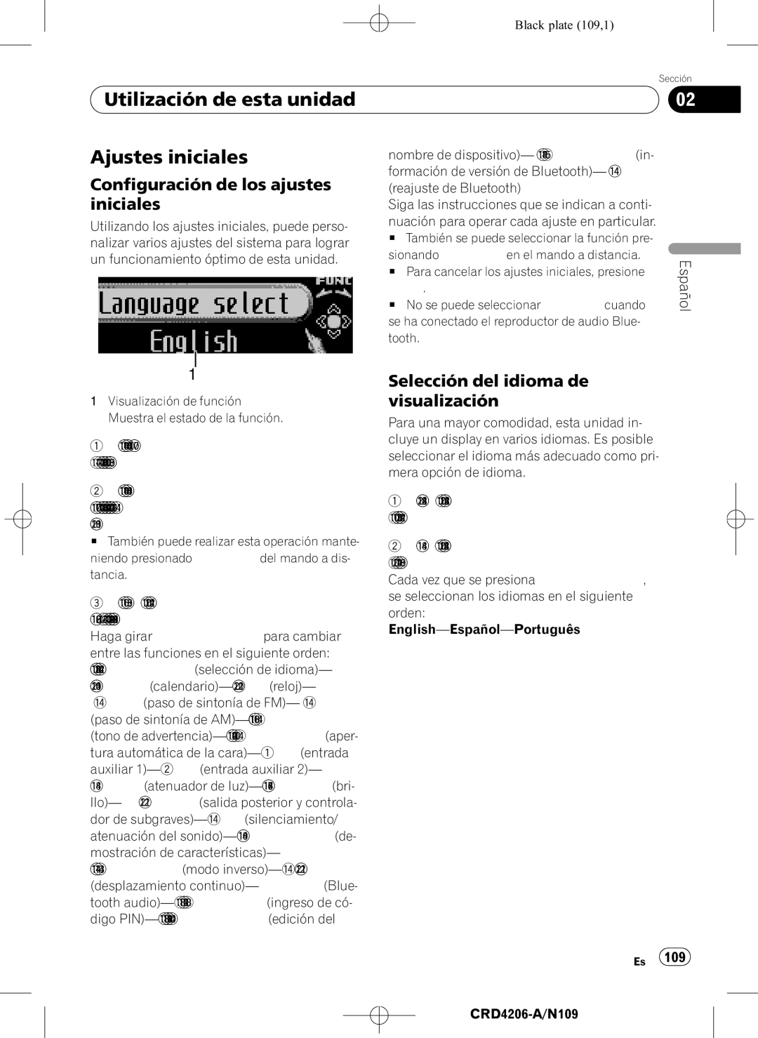 Pioneer DEH-P8950BT operation manual Utilización de esta unidad Ajustes iniciales, Configuración de los ajustes, Iniciales 