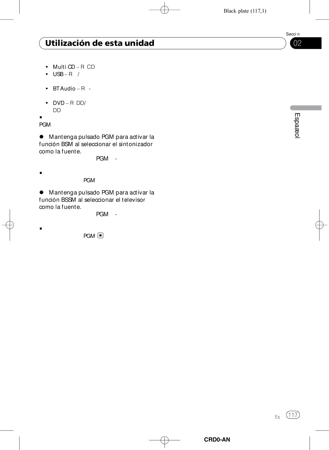 Pioneer DEH-P8950BT operation manual CRD4206-A/N117 