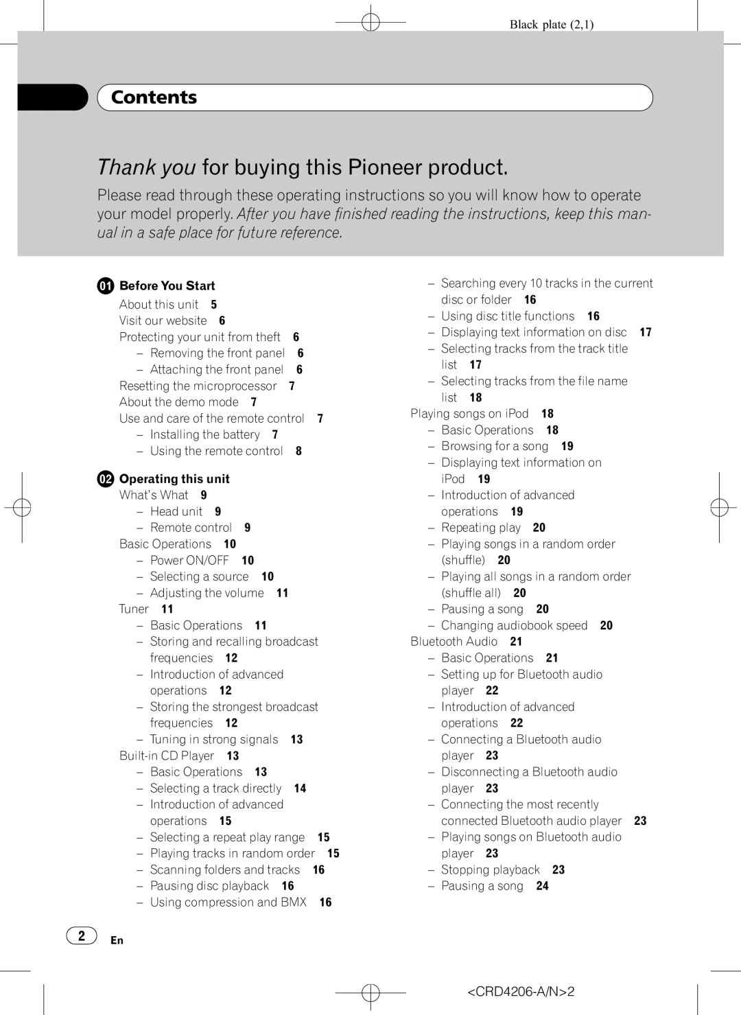 Pioneer DEH-P8950BT operation manual Contents, Before You Start About this unit, Playing tracks in random order 