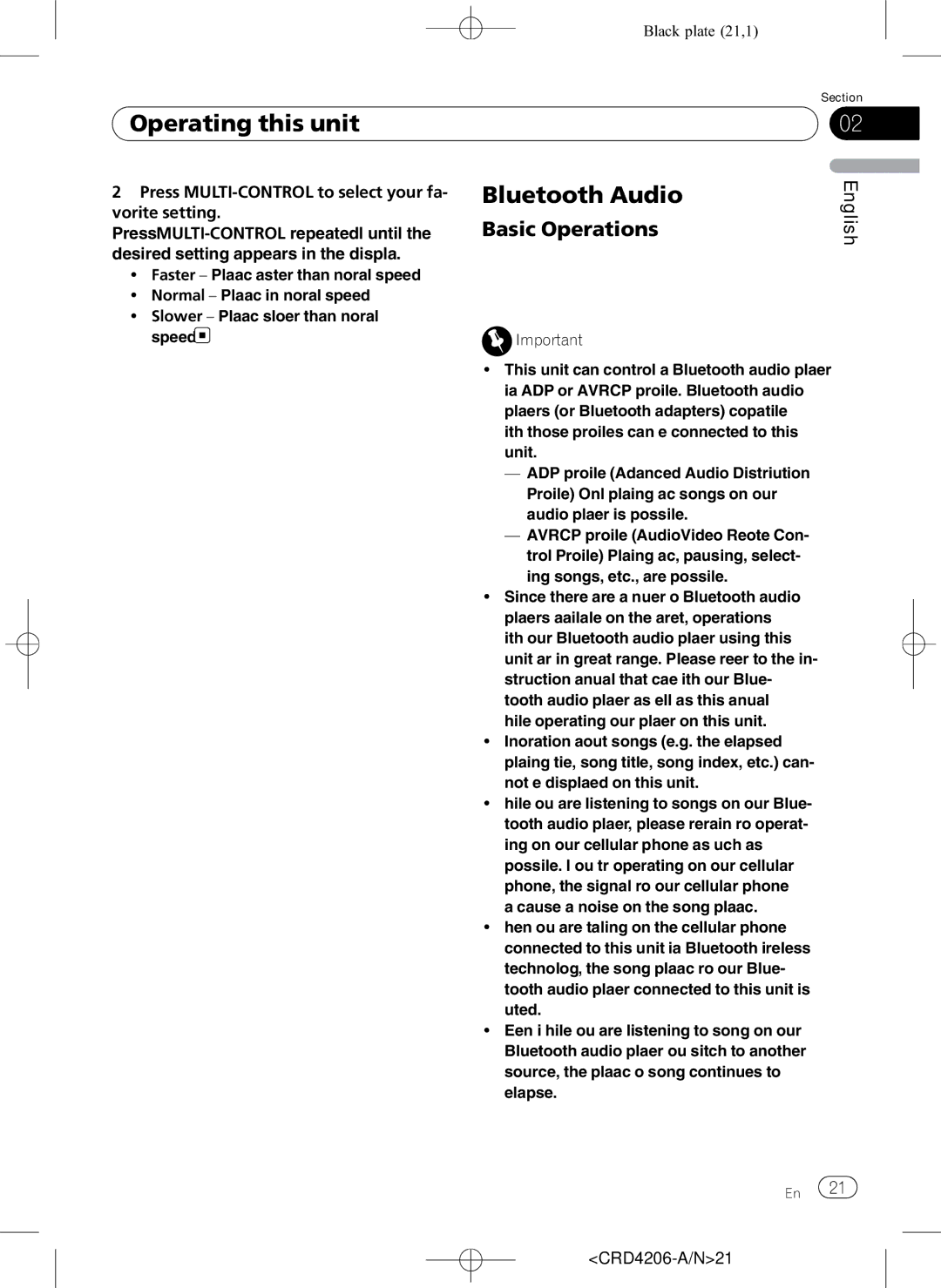 Pioneer DEH-P8950BT operation manual Bluetooth Audio 