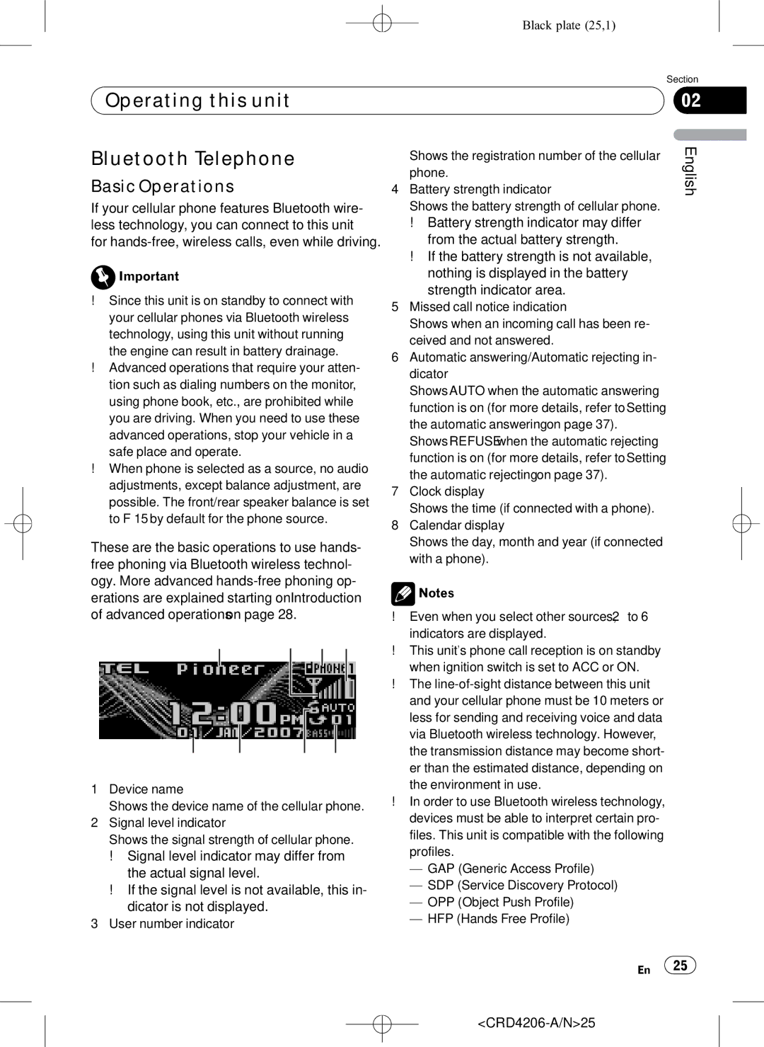 Pioneer DEH-P8950BT operation manual Operating this unit Bluetooth Telephone 