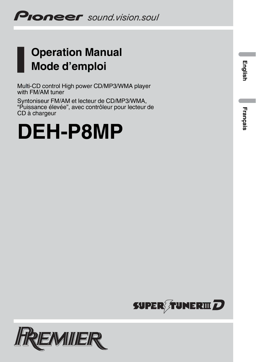 Pioneer DEH-P8MP operation manual 