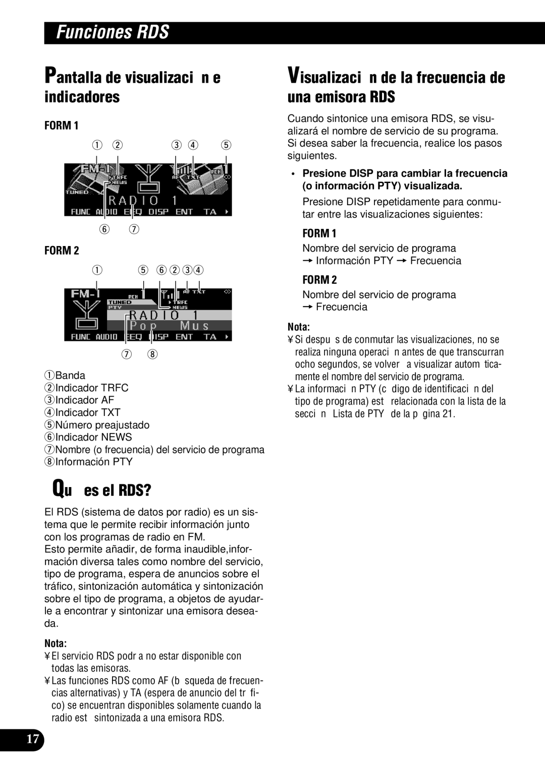 Pioneer DEH-P900HDD operation manual Funciones RDS, ¿Qué es el RDS?, Visualización de la frecuencia de una emisora RDS 