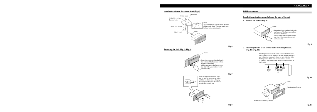 Pioneer DEH-P9100R operation manual DIN Rear-mount 