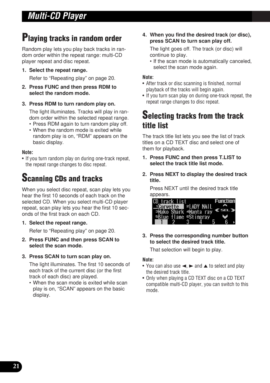 Pioneer DEH-P9300 operation manual Scanning CDs and tracks, Select the repeat range, Refer to Repeating play on 