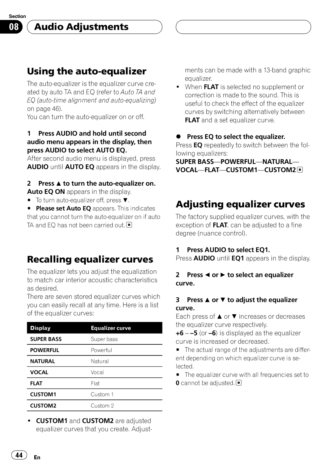 Pioneer DEH-P9600MP operation manual 