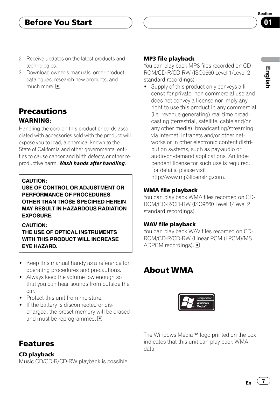 Pioneer DEH-P9600MP operation manual 