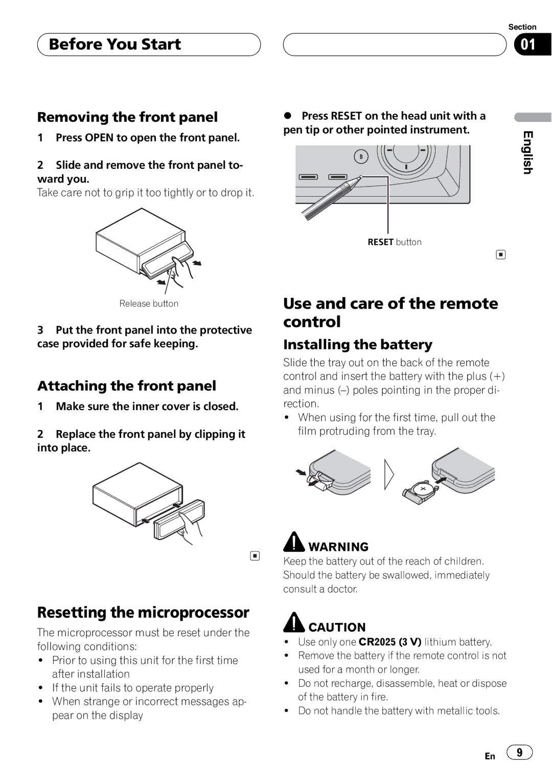 Pioneer DEH-P9600MP operation manual 