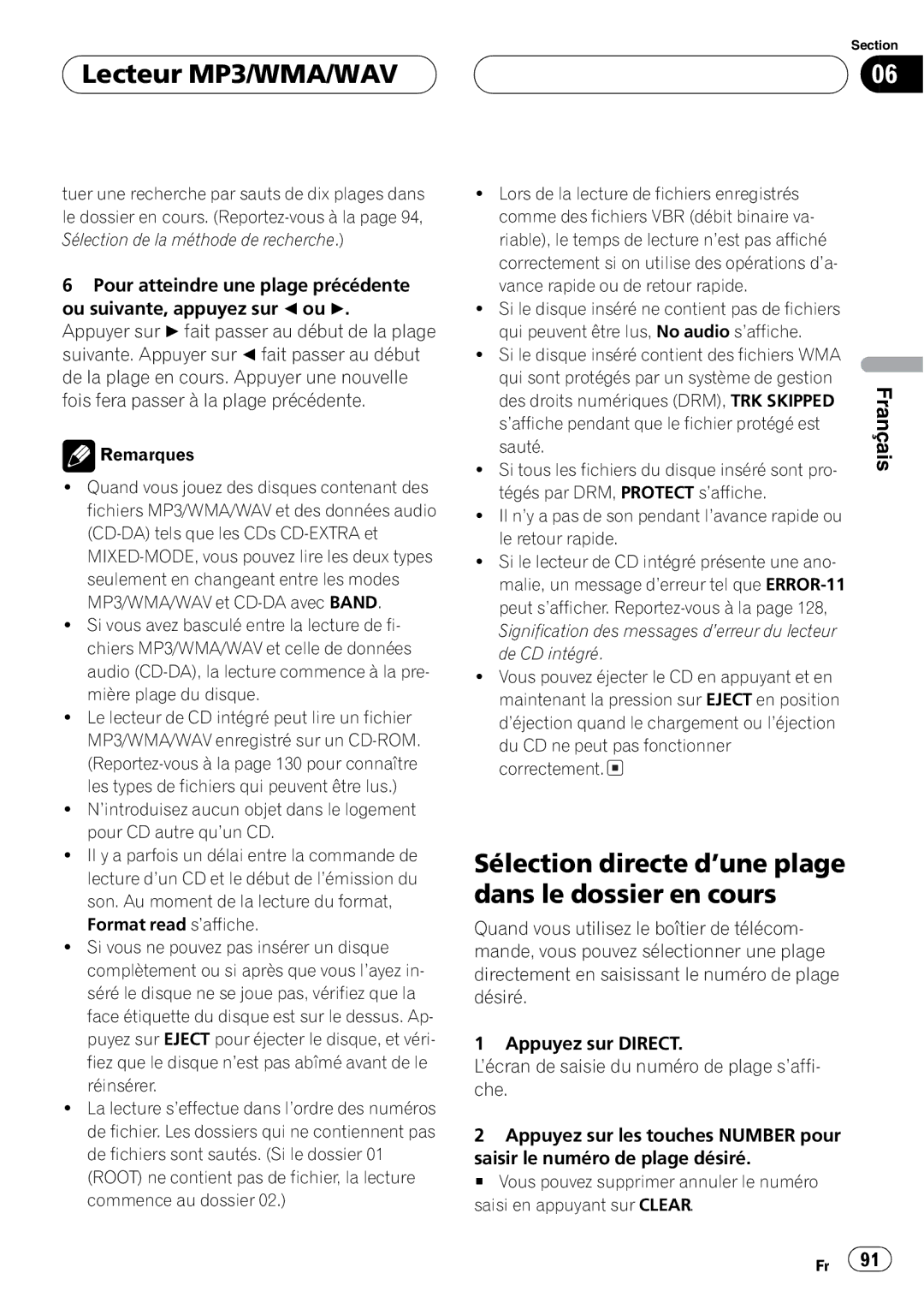 Pioneer DEH-P9600MP operation manual 