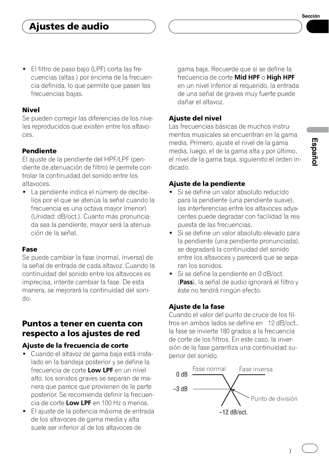 Pioneer DEH-P9650MP operation manual Fase normal Fase inversa 