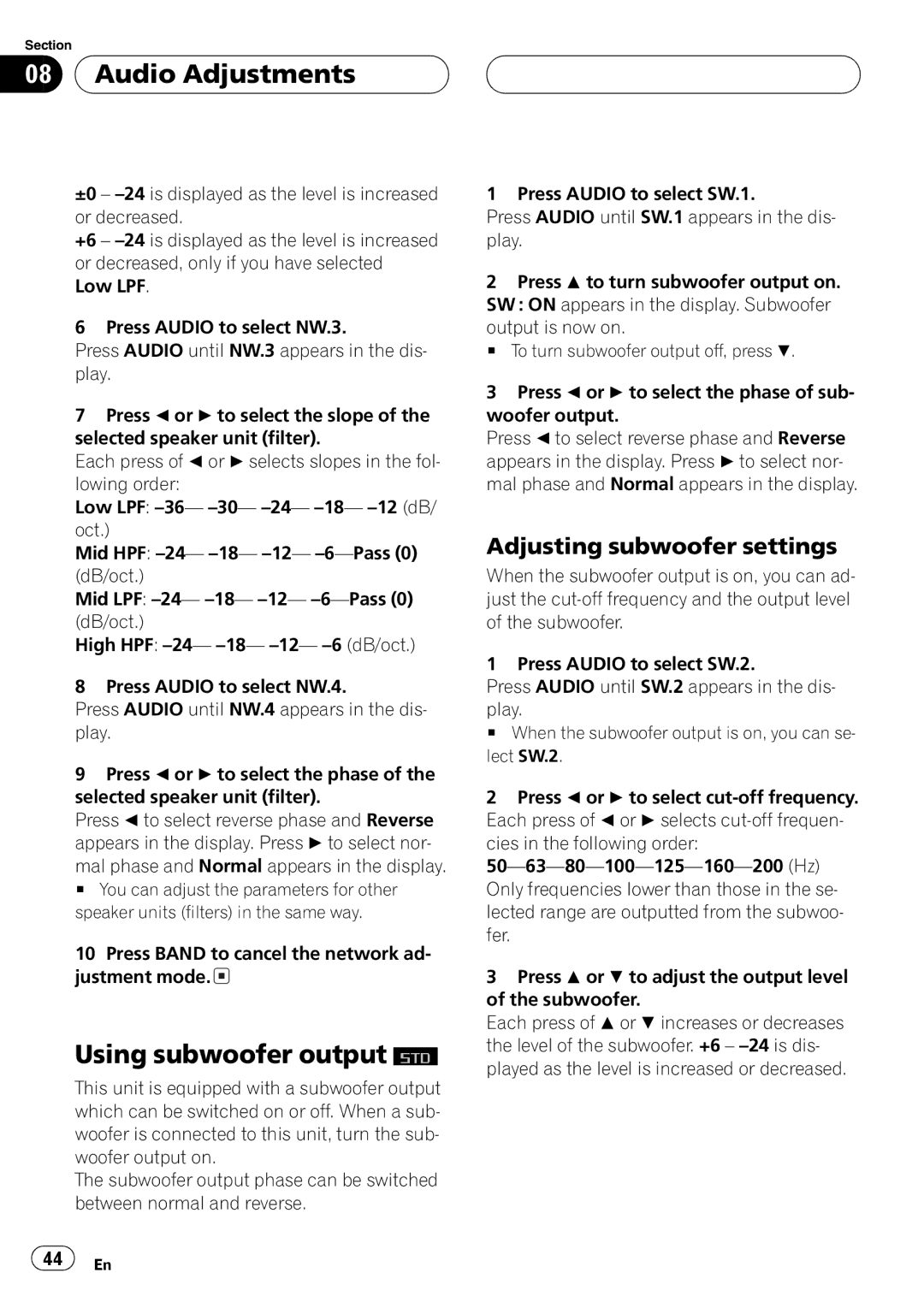 Pioneer DEH-P9650MP operation manual 