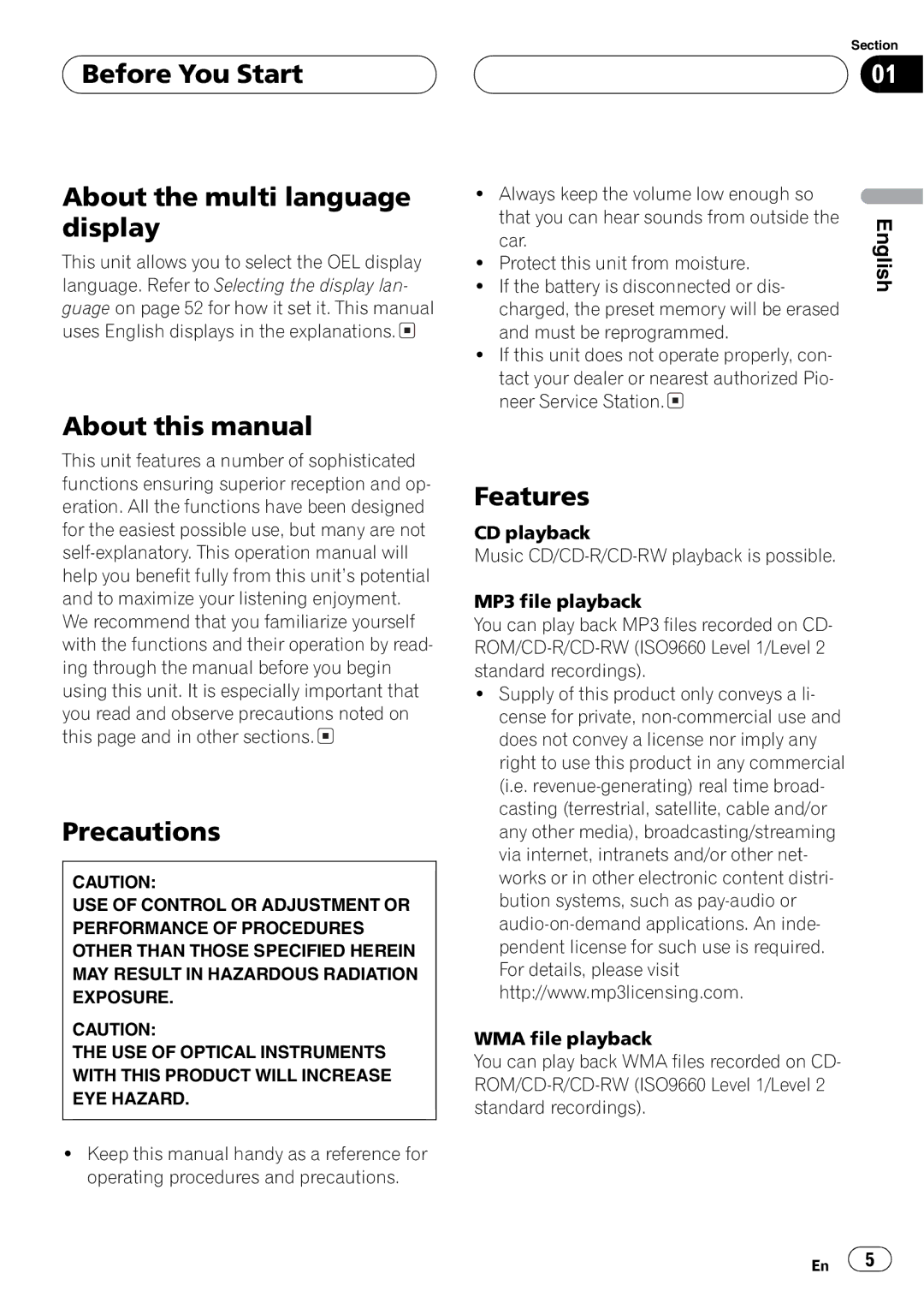 Pioneer DEH-P9650MP operation manual 