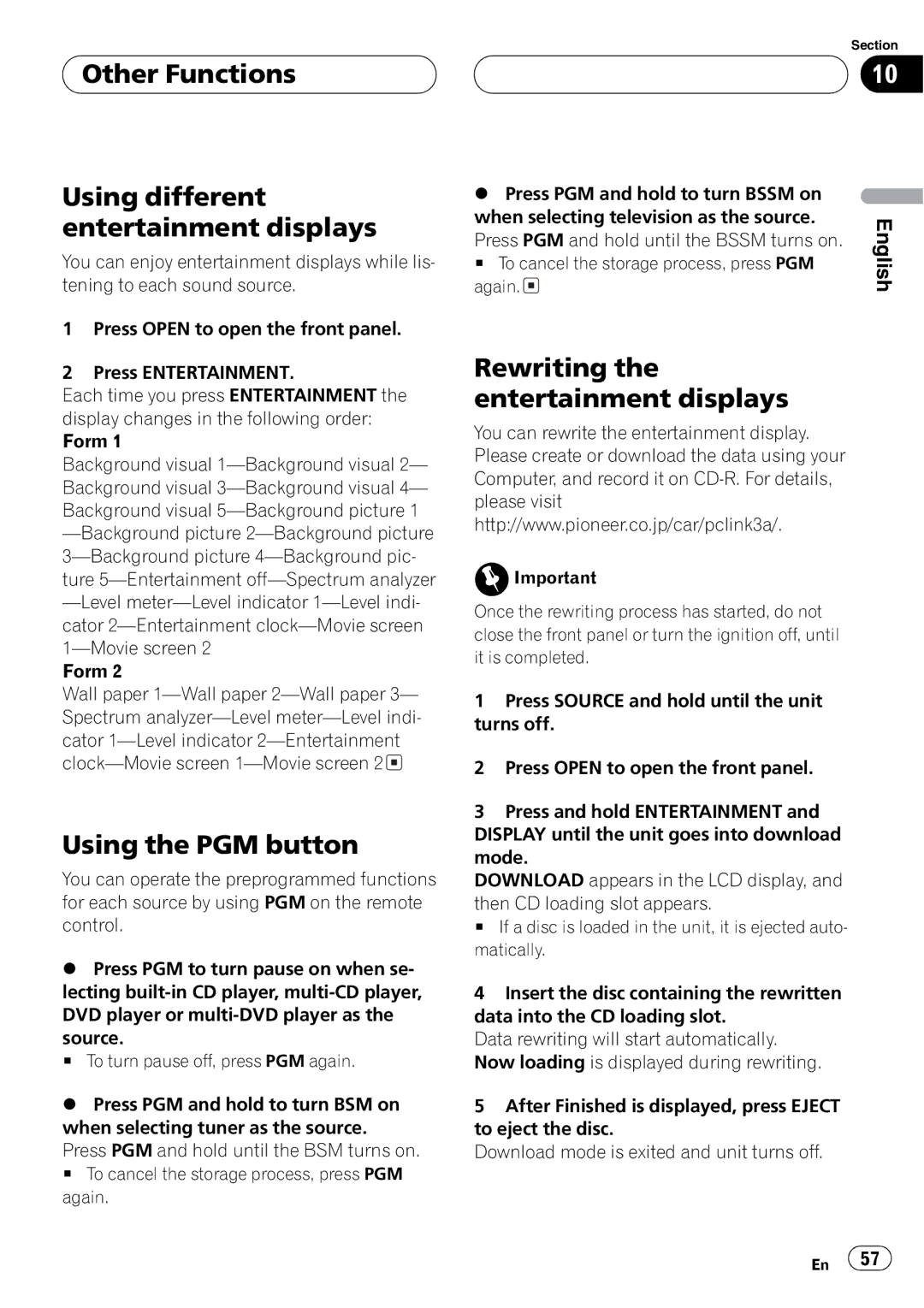 Pioneer DEH-P9650MP operation manual 