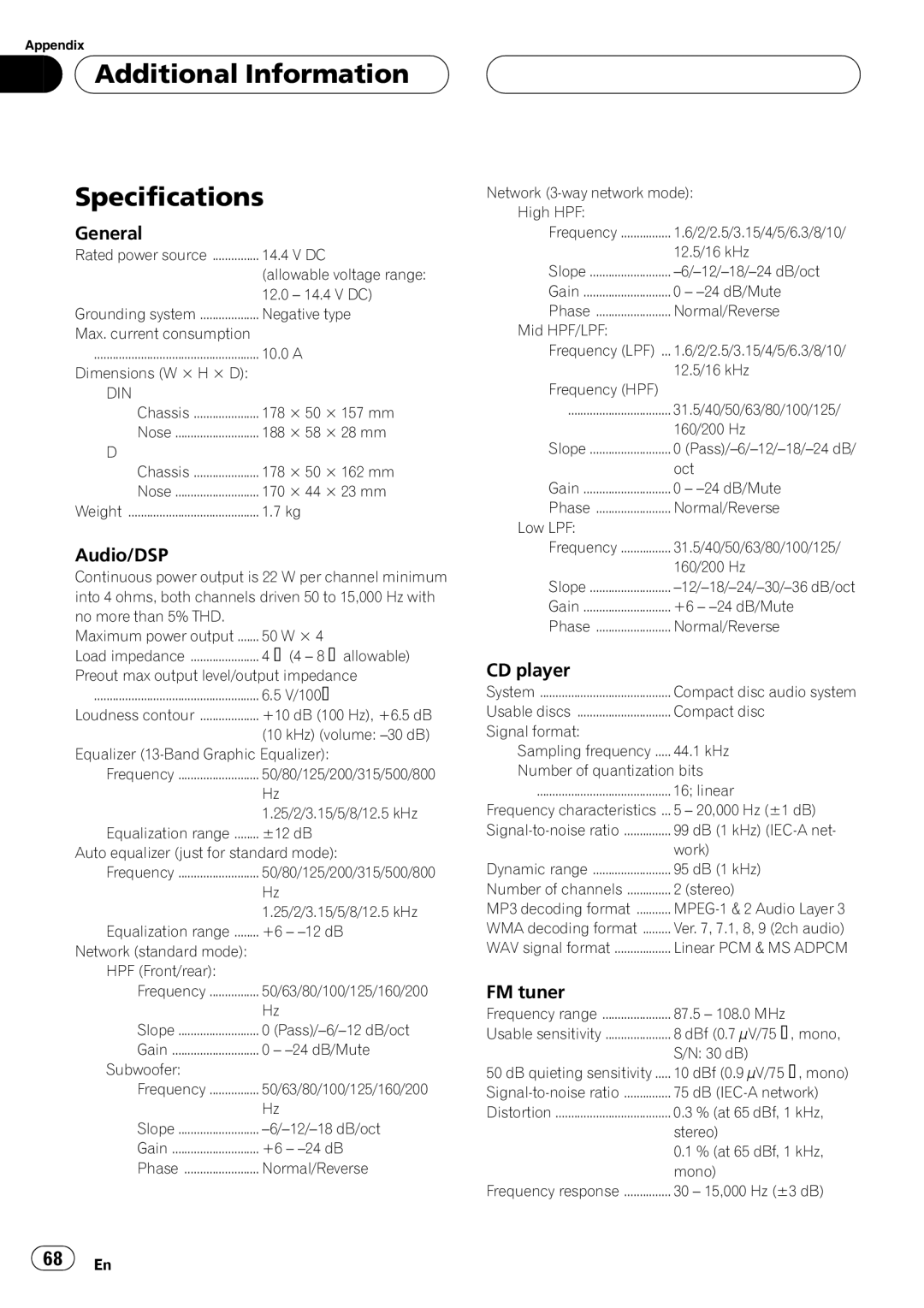 Pioneer DEH-P9650MP operation manual 