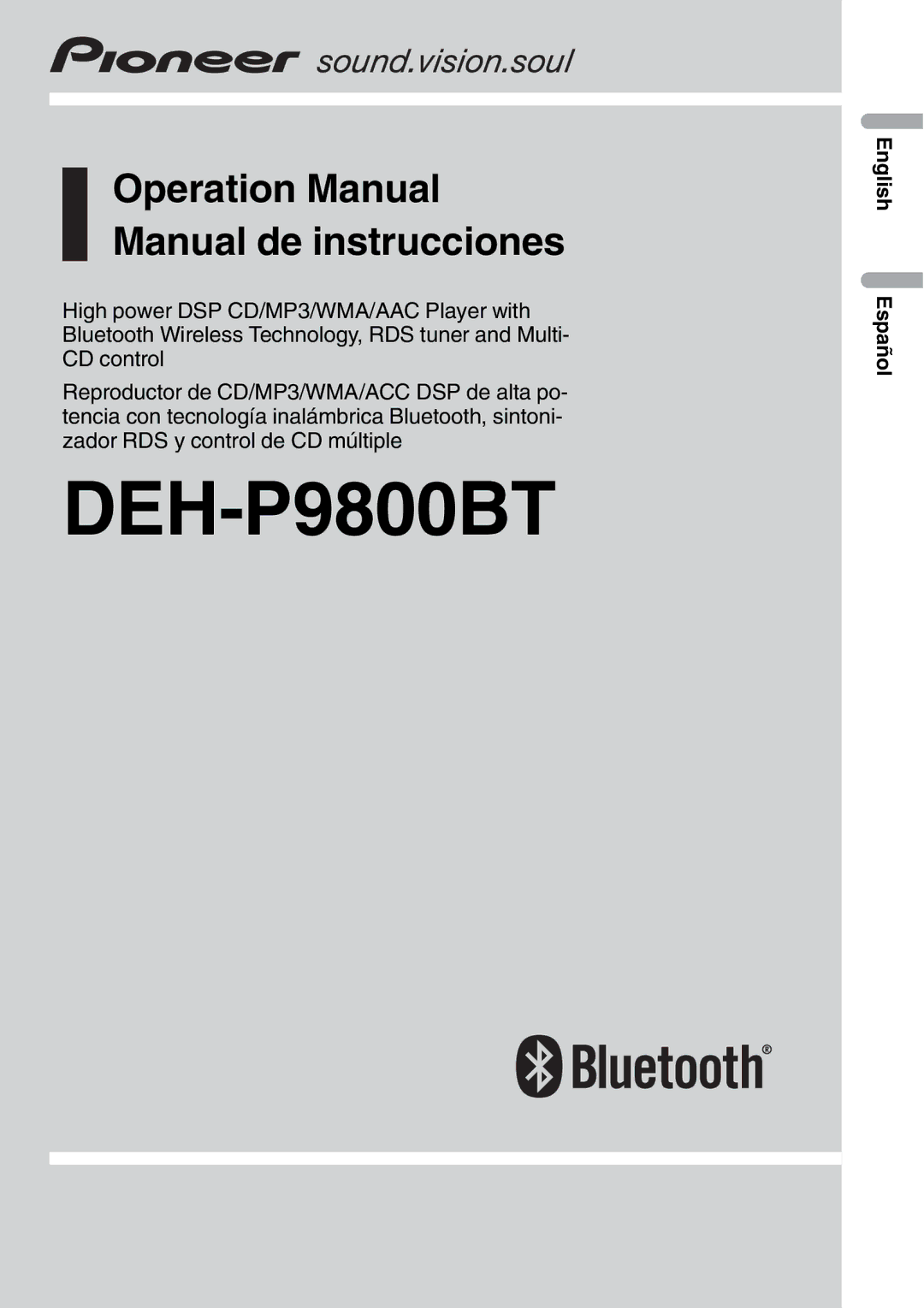 Pioneer DEH-P9800BT operation manual 