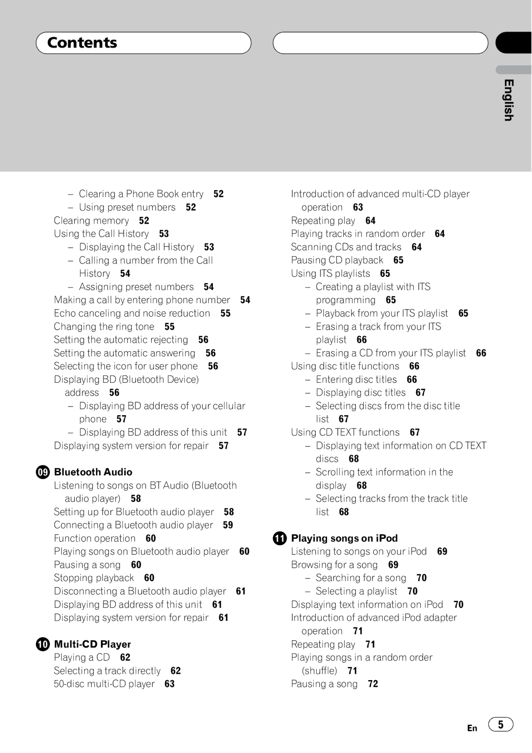 Pioneer DEH-P9800BT operation manual Setting the automatic answering, Selecting tracks from the track title 