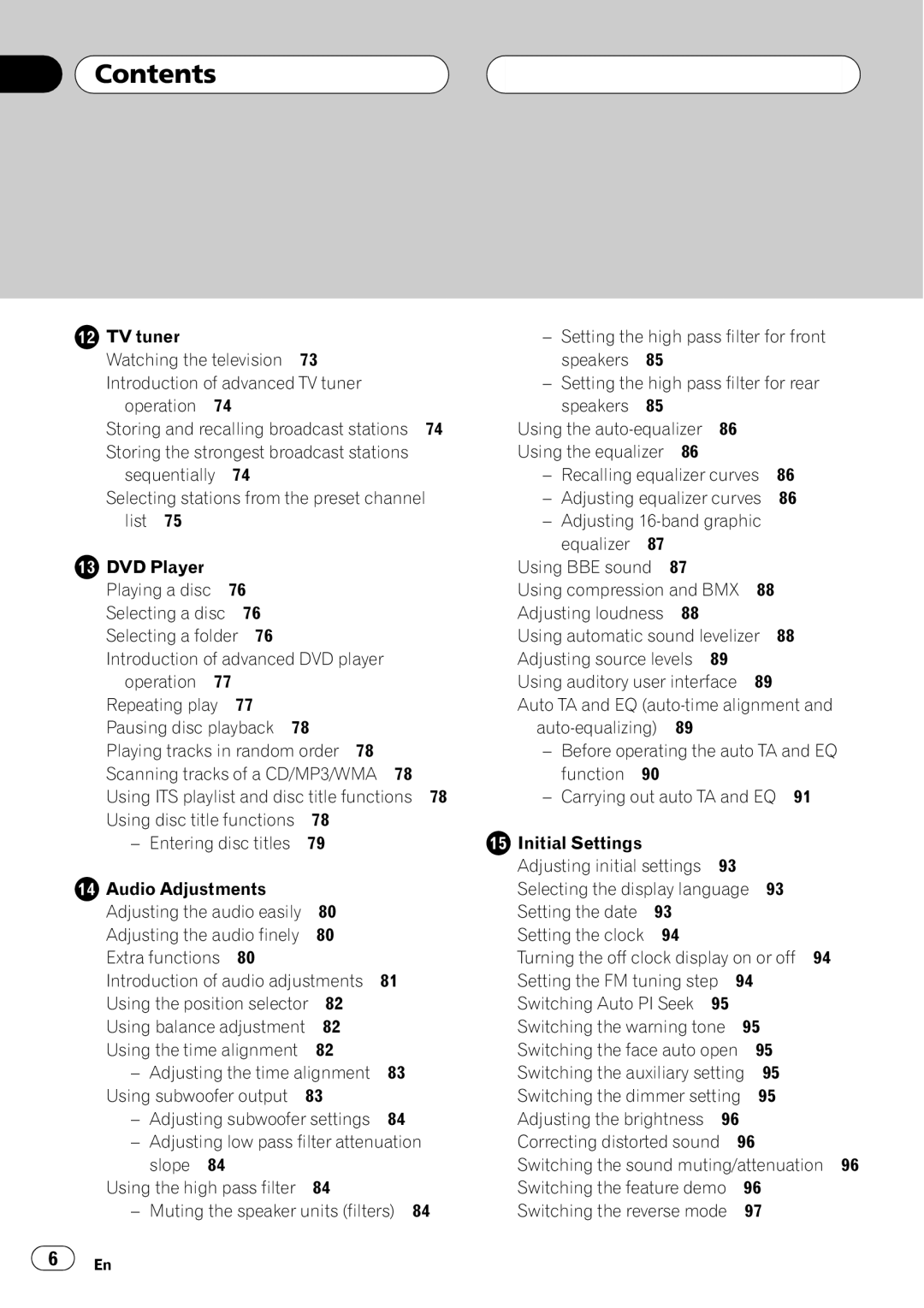 Pioneer DEH-P9800BT operation manual Audio Adjustments, Using the time alignment Adjusting the time alignment 