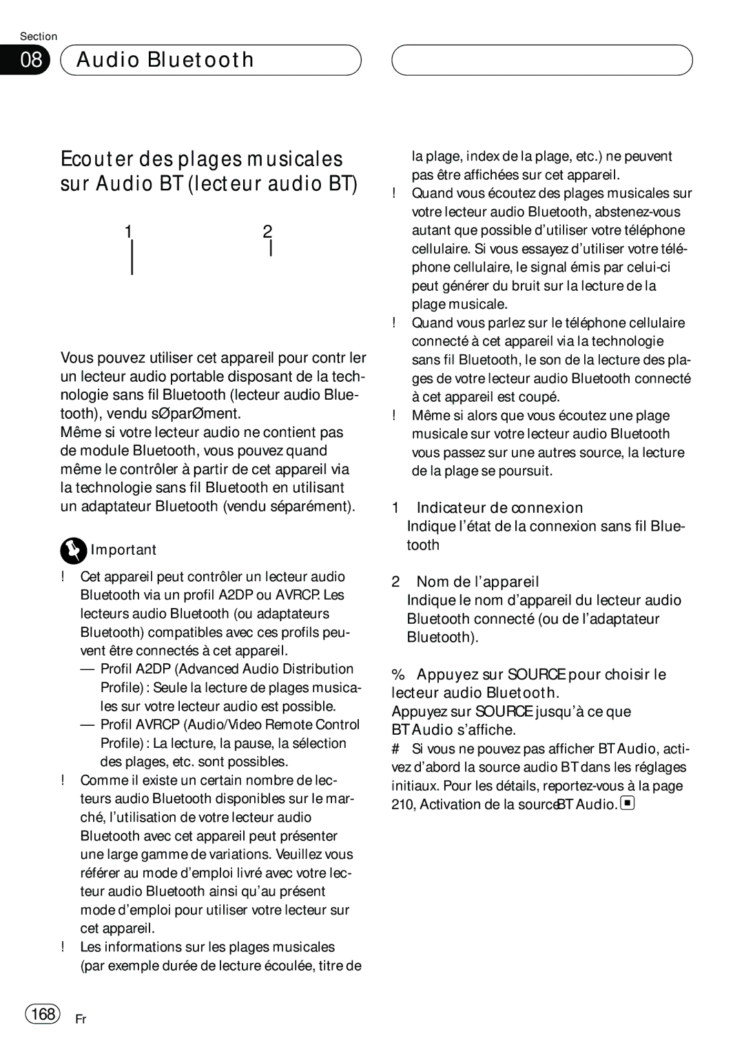 Pioneer DEH-P980BT operation manual 168 Fr 