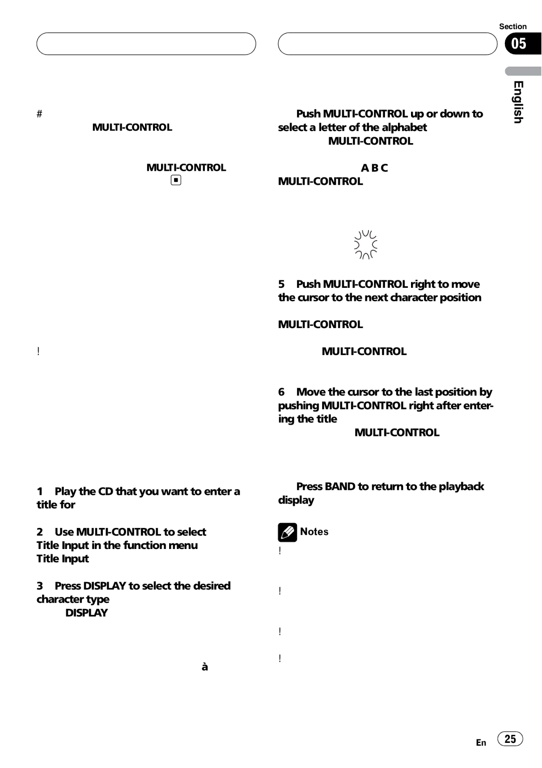 Pioneer DEH-P980BT operation manual Built-in CD Player, Using disc title functions, Entering disc titles 