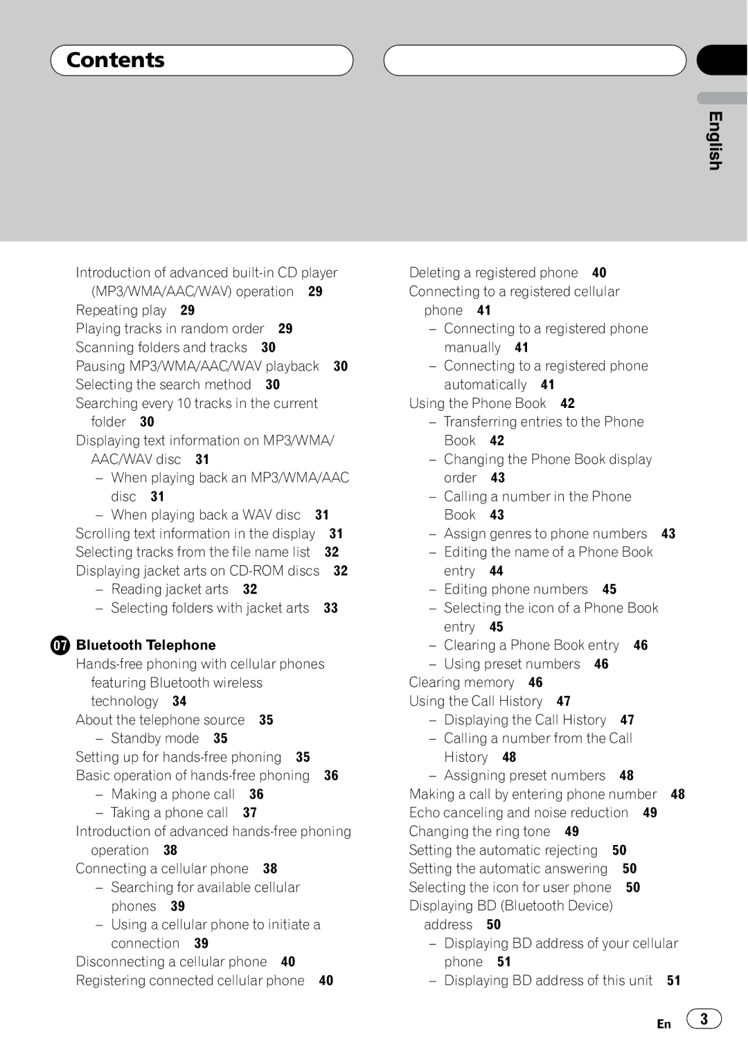 Pioneer DEH-P980BT operation manual English 